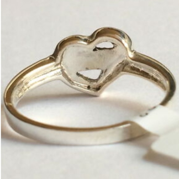 Sterling Silver Marcasite Open Heart Promise Ring Size 8 9 - Picture 6 of 8